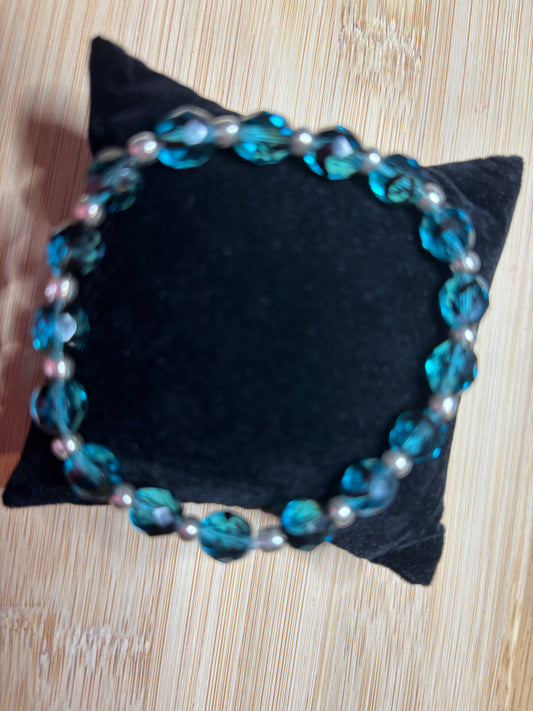 Czech Glass - Darker Stormy Ocean Tones